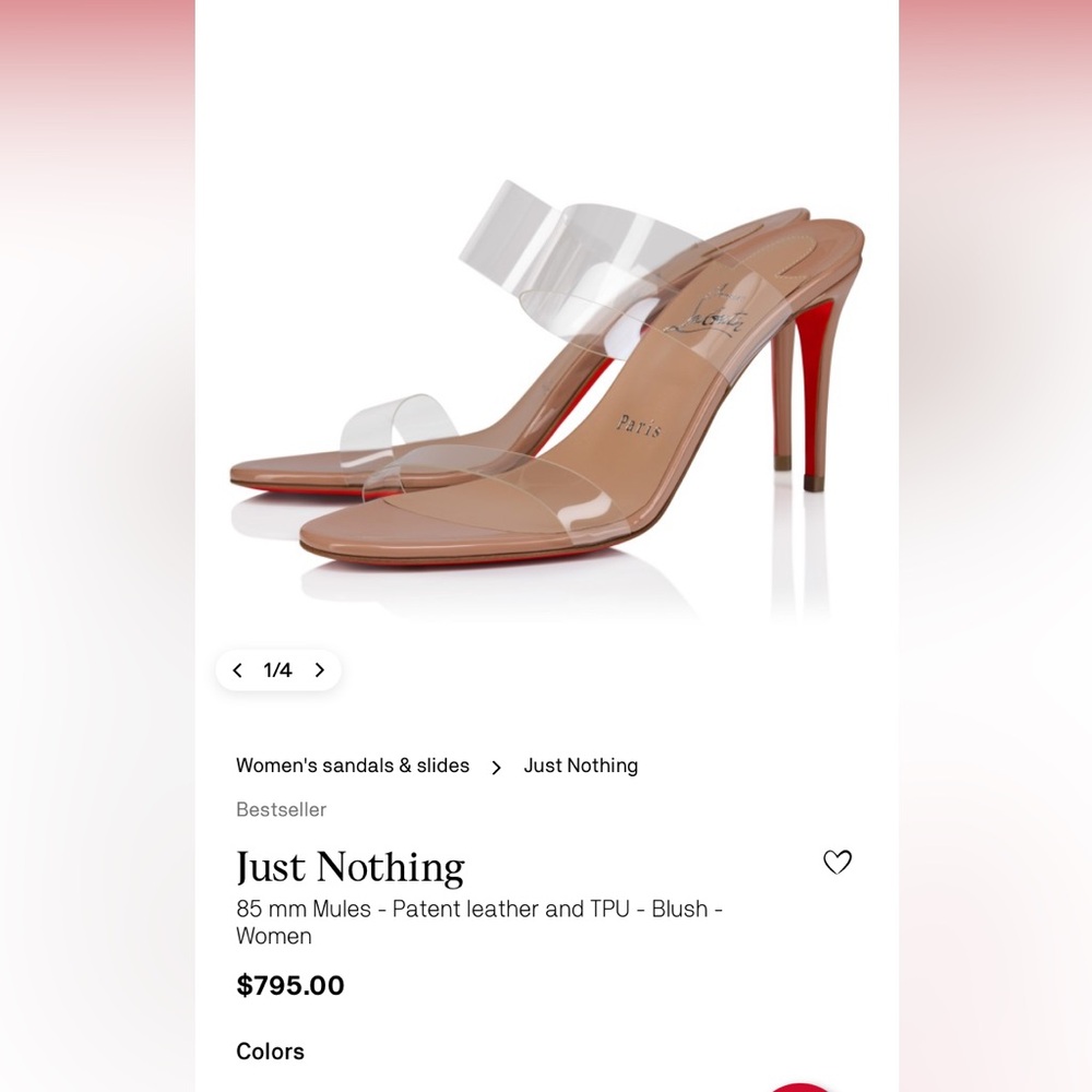 Christian Louboutin Nude and Clear Heels 39 no box